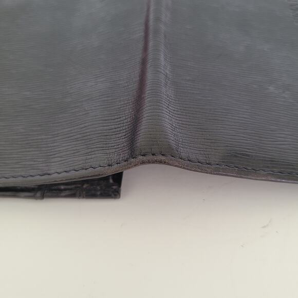 Nina Ricci Envelope Card Bill Holder Black Wallet Long Leather Vintage Italian - Picture 8 of 11